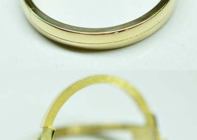 Secret wedding ring, modern yellow gold