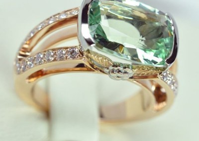 Green Beryl Camellia Ring