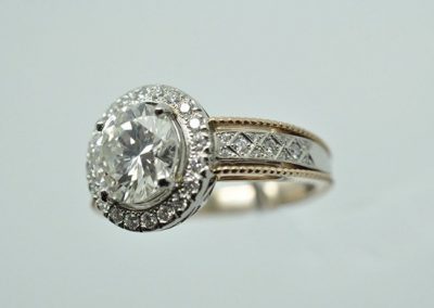 Diamond platinum rose gold ring