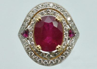 Old ring, ruby diamonds.