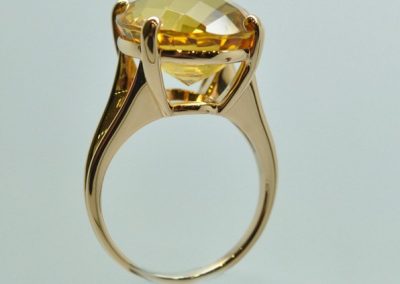 Rose gold briolette citrine ring