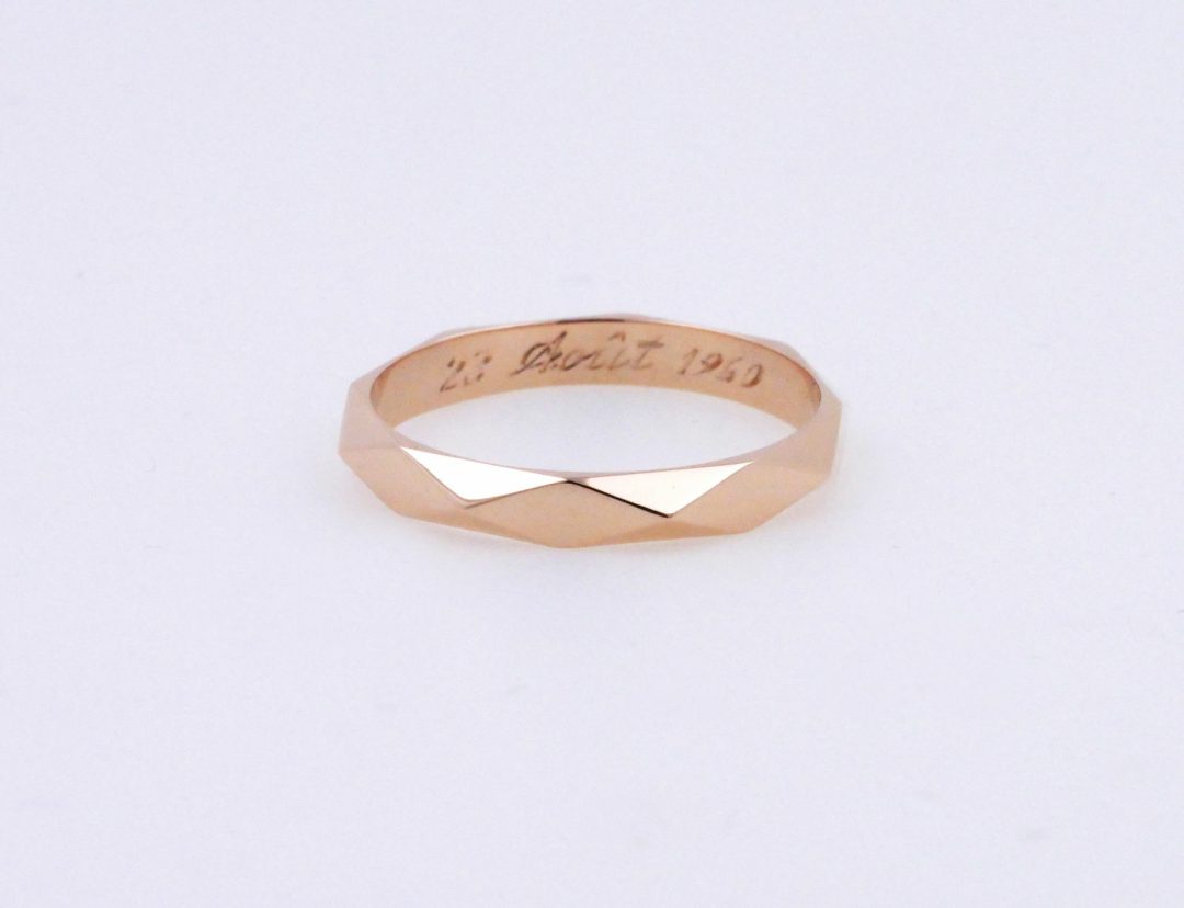 Ring in rose gold in Origami -style