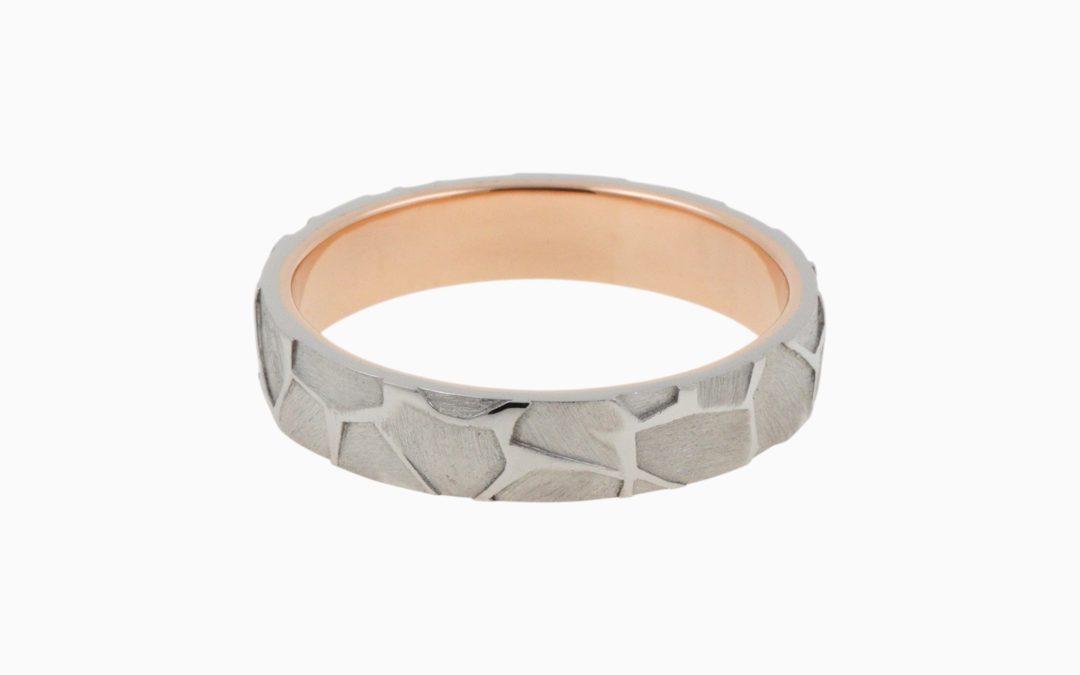 Ring Or Rose et Blanc Motif