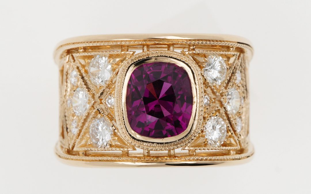 Bague Bandeau Grenat Rhodolite