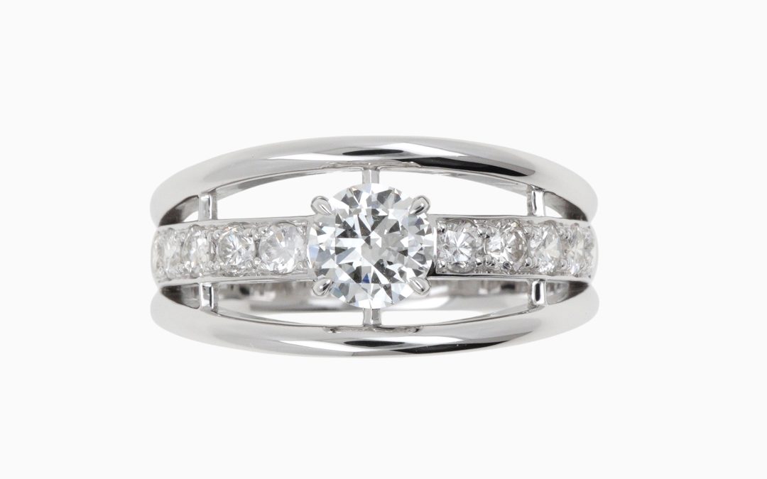 Bague Bandeau Diamant Or Blanc