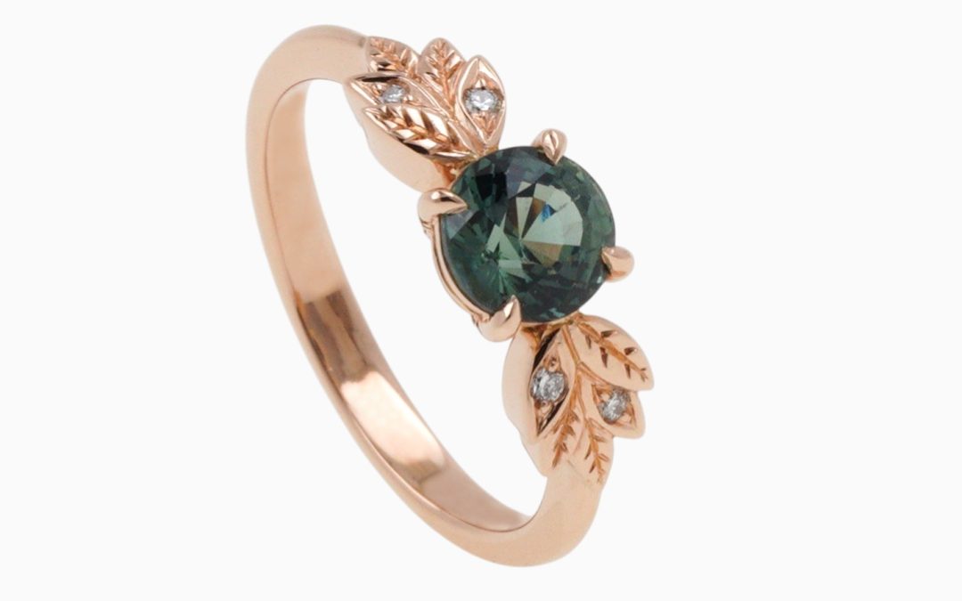 Bague de Fiançailles Saphir Teal