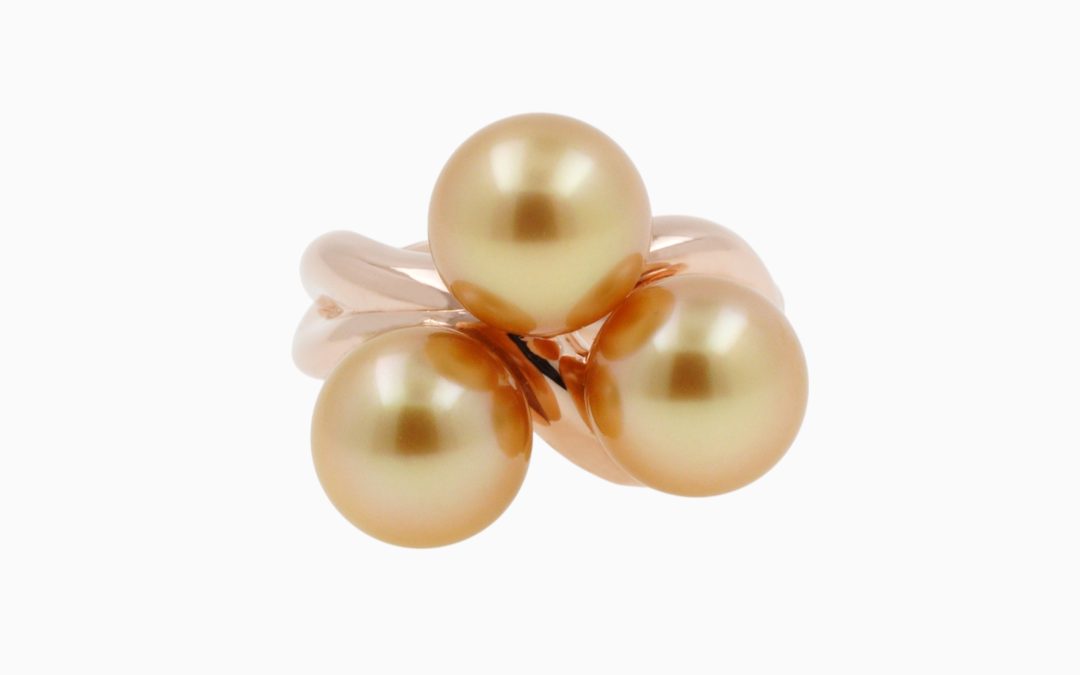 Bague Torsadée Trio Perles Gold
