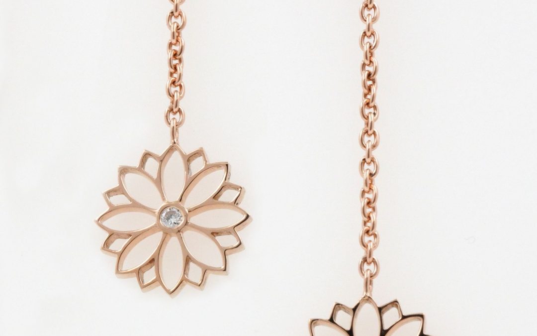 Boucles d’oreilles Or Rose Fleur de Lys