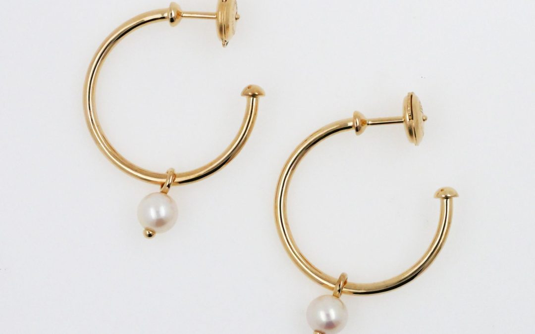 Créoles Or Jaune Perle Mobile