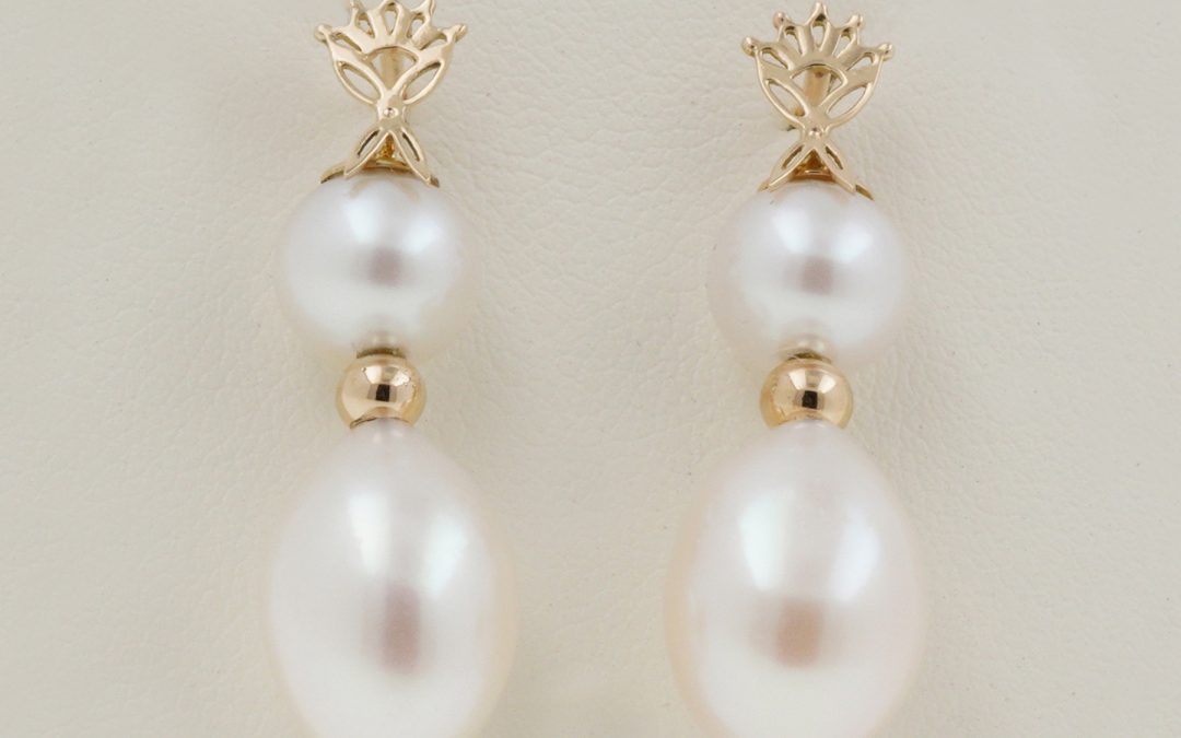 Boucles d’oreilles Mariage Perles et Or