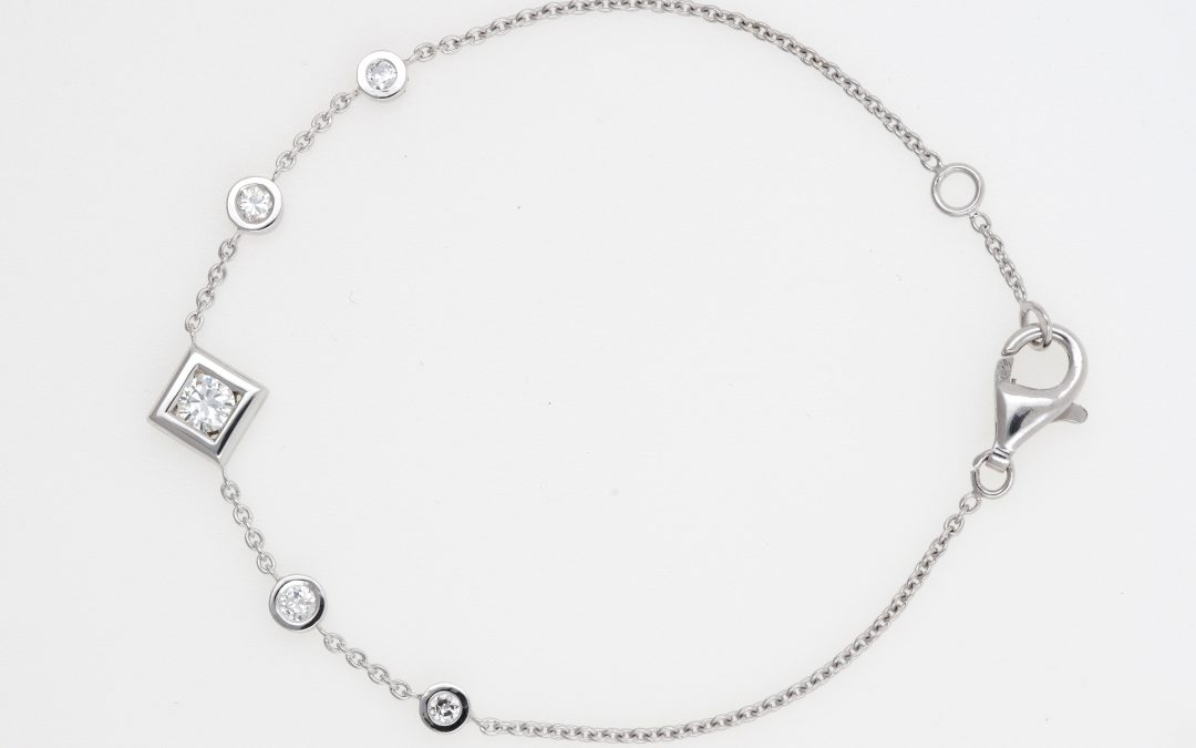 Bracelet Or Blanc Diamant Clos