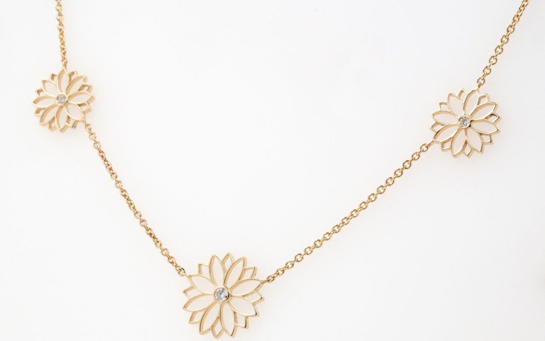 Collier Or Jaune Fleur de Lys