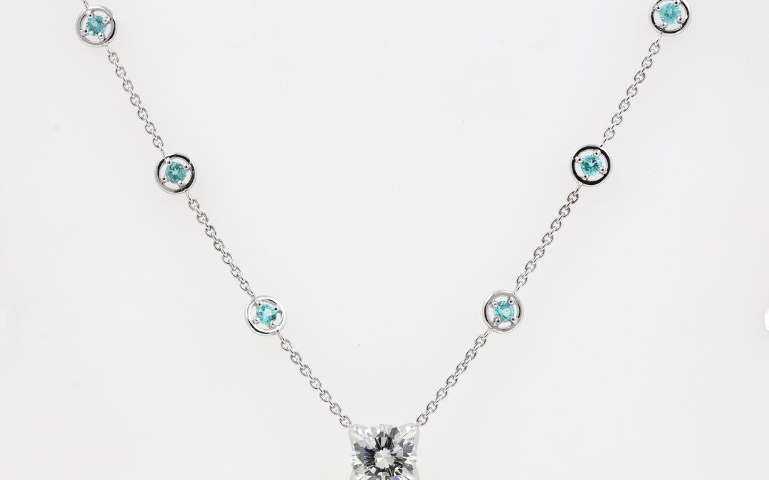 Collier Or Blanc Tourmaline Paraïba