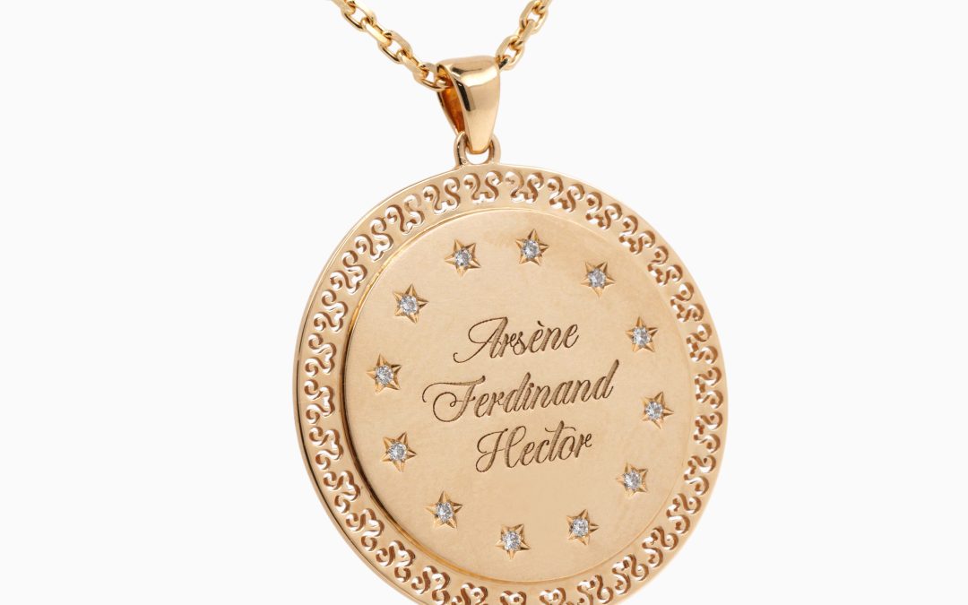 Pendentif Médaille Or Jaune Personnalisé