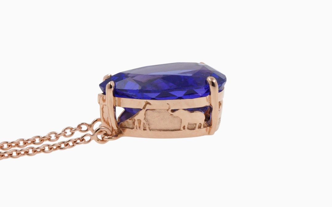Pendentif Tanzanite Poire Or Rose